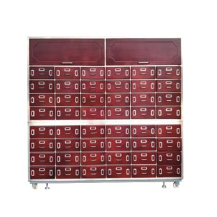 All stainless steel Chinese drug cabinet with solid wood surface