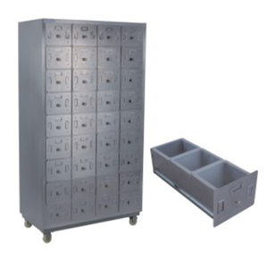 Stainless steel 36 - bucket drug cabinet